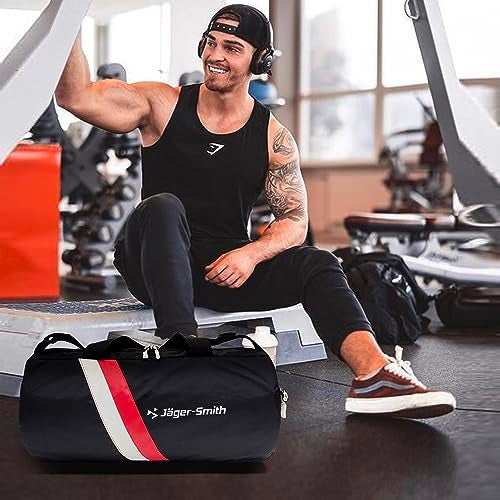 Jager_Smith Jager-Smith GB 600 Multipurpose Gym Bag with Shoe Compartment (Black, White & Red) - Image 5