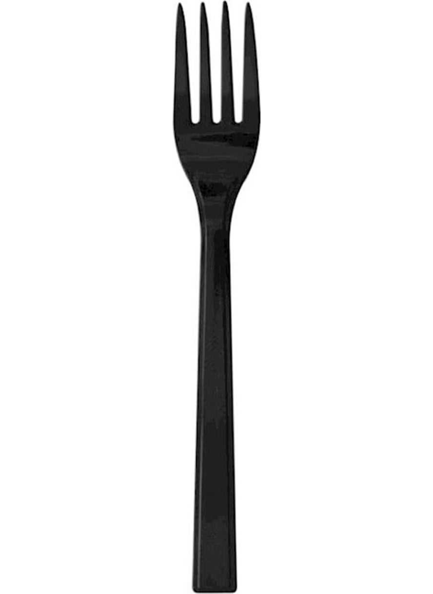 Ofis ve Ofis Office and Office Plastic Luxury Large Black Forks 100 Pcs 