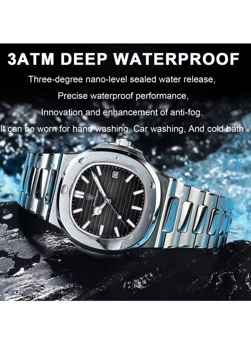 POEDAGAR Man Watch Waterproof Luminous Men's Watch Quartz-41mm  - Image 4