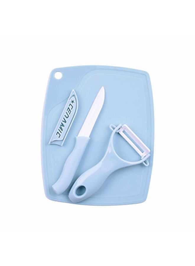 NIBEMINENT Chopping Cutting Board With Knife And Peeler Blue
