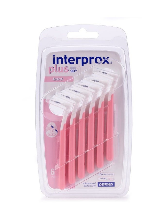 إنتربروكس فرشاة Interprox Interproximal لإزالة الأغشية الحيوية الفموية من الفراغات بين الأسنان بالكامل، نانو 0.6 مم، 6 وحدات - Image 1