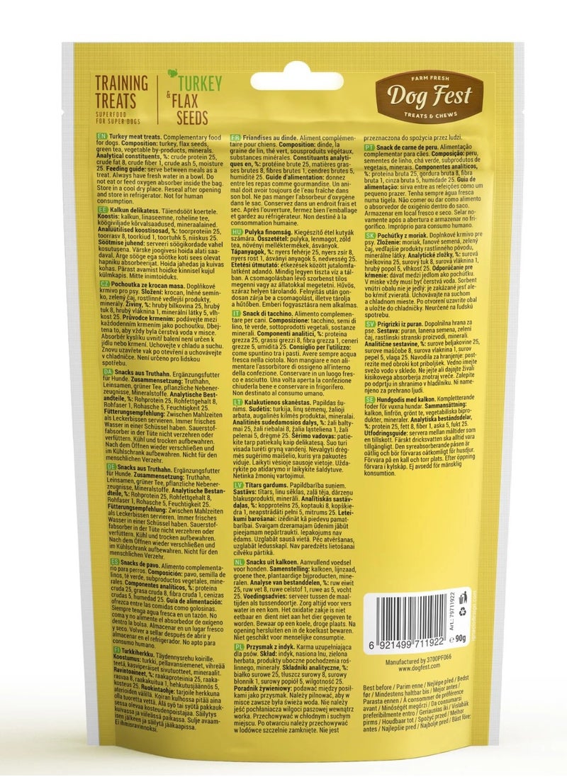 Dog Fest - Dog Fest Training Treats Turkey & Flax Seeds 90g[Weight - 90g] - Image 1