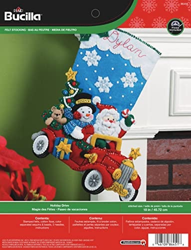 Bucilla Bucilla 18Inch Christmas Stocking Felt Applique Kit Holiday Drive 