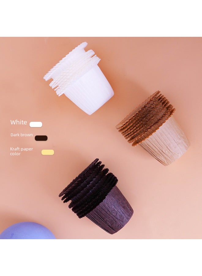 Baking Straw Hat Paper Cup Topper Hat Cupcake Cup Paper Hug Curl High Temperature Mafen Cup-Specifications:Dark Brown - Image 5
