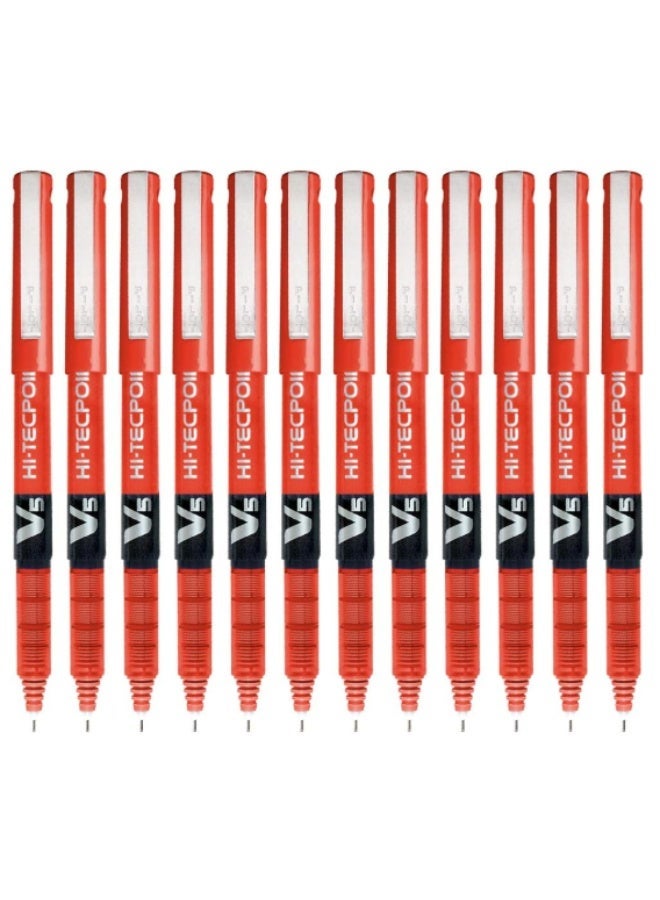 Pilot Hi-Tech Point Pen 0.5 Red, 12 Pens - Image 1