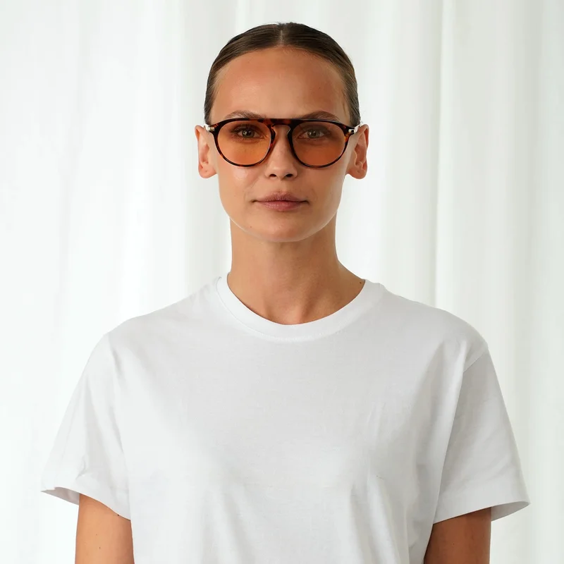 Explicit Poets Explicit Poets Unisex Carter Tortoise-Peach Stylish Sunglasses, 13EP4