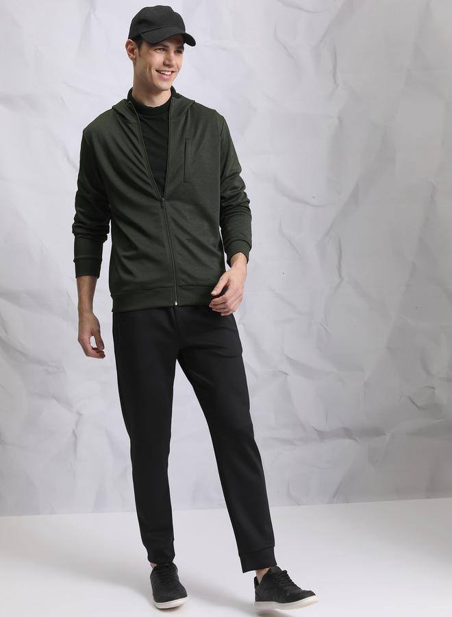 HIGHLANDER Solid Zip Up Hooded Jacket - Image 4