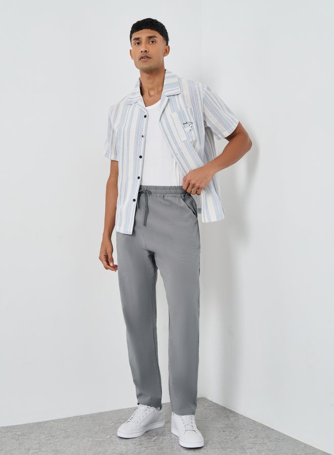 Styli Relaxed Fit Drawstring Waist Woven Pants - Image 2