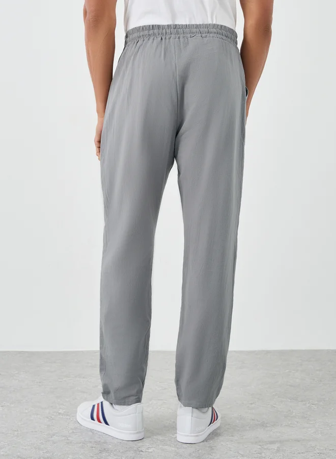 Styli Styli Relaxed Fit Drawstring Waist Woven Pants