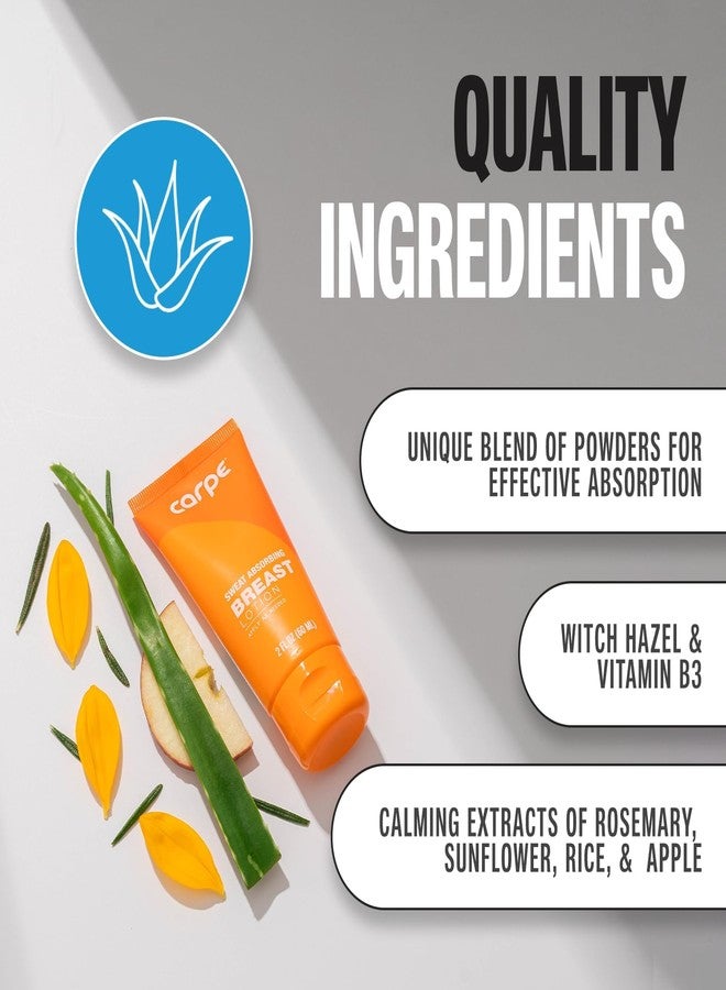 Carpe No-Sweat Breast (Pack of 2) - Helps Keep Your Breasts and Skin Folds Dry - Sweat Absorbing Lotion - Helps Control Under Breast Sweat - Great For Chafing and Stain Prevention - Image 5