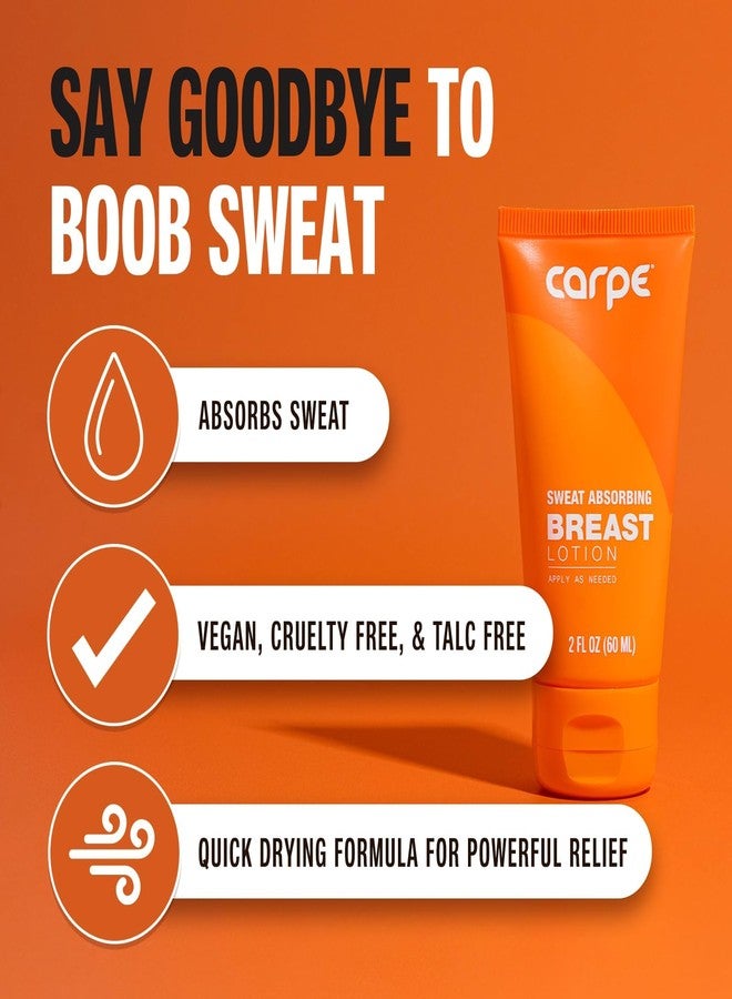 Carpe No-Sweat Breast (Pack of 2) - Helps Keep Your Breasts and Skin Folds Dry - Sweat Absorbing Lotion - Helps Control Under Breast Sweat - Great For Chafing and Stain Prevention - Image 2
