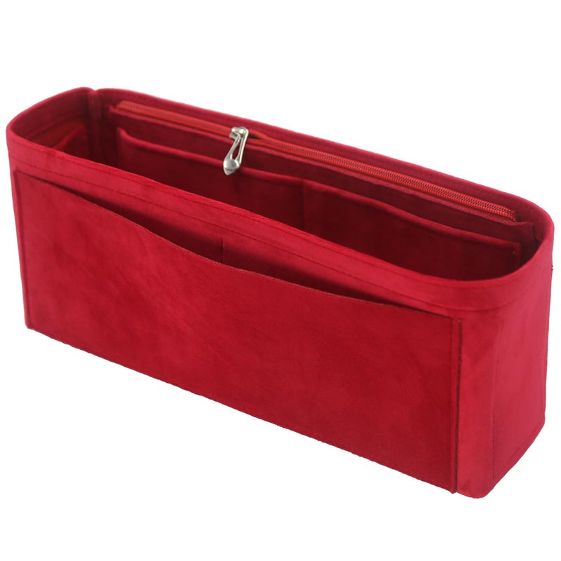 banbeln Purse Organizer Insert, Suede Bag Organizer Handbag Tote Shaper, Suede Material, Soft and Non Damaging Bag (X-Large,Red) - Image 1