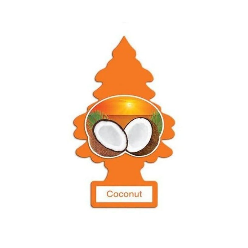 Little Trees Air Freshener Tree MTR0053 Coconut Fragrance For Car Home Boat Caravan - Single Pack, brown