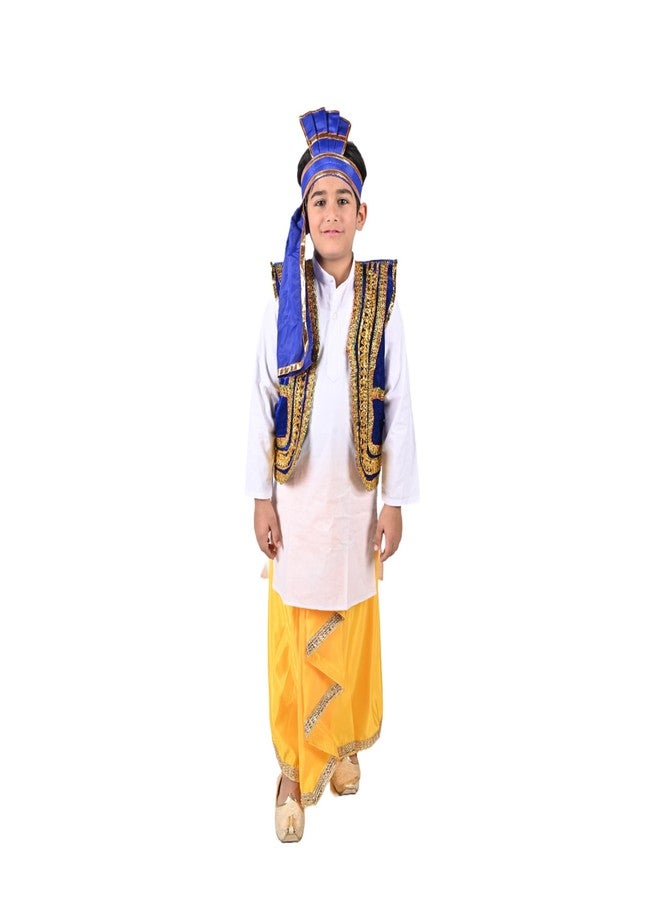 DESI ANDAAZ Punjabi Costume Dress Folk Dance Boys Set of 4(Kurta,Lungi,Jacket& Turra) Indian State Giddha Baisakhi Bhangra Dance Dress for Kids - Image 1