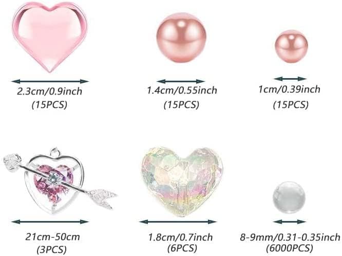 klarako 6054Pcs Valentine's Day Vase Filler Decor - Valentines Day Heart Floating Pearls Clear Water Gel Beads Vase Filler for DIY Crafts Holiday Home Table Party Decoration (#03) - Image 3