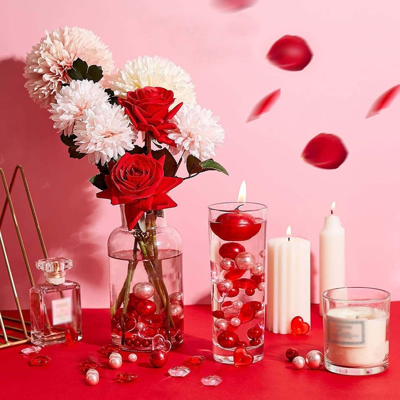 klarako 6054Pcs Valentine's Day Vase Filler Decor - Valentines Day Heart Floating Pearls Clear Water Gel Beads Vase Filler for DIY Crafts Holiday Home Table Party Decoration (#03) - Image 2