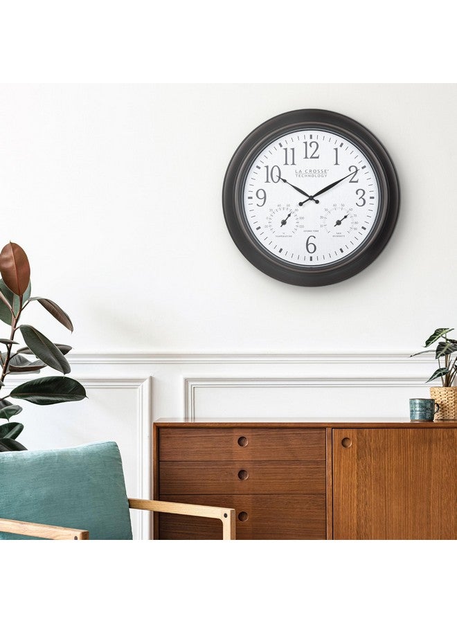 La Crosse Technology 404-89027-INT 18-inch Indoor/Outdoor Brown Atomic Analog Wall Clock - Image 4