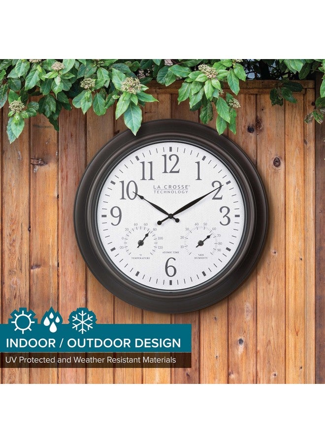 La Crosse Technology 404-89027-INT 18-inch Indoor/Outdoor Brown Atomic Analog Wall Clock - Image 3
