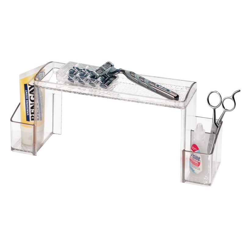 InterDesign iDesign - 43130 Med+ Plastic High Rise Bathroom Medicine Cabinet Organizer, for Vanity, Prescriptions, Toothbrushes, Toothpaste, Accessories, Cosmetics, Toiletries, 12" x 3" x 5.25", Clear - Image 3