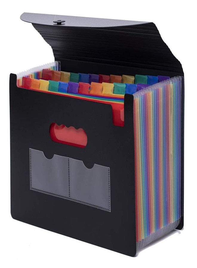 MEZON حافظة ملفات قابلة للتوسيع من ميزون، ٢٤ جيبًا | منظم مستندات أكورديون بحجم A4 وحجم الرسائل مع ملصقات ملونة | صندوق ملفات بلاستيكي محمول للشهادات والفواتير والإيصالات، للمكتب والمدرسة والمنزل - Image 1