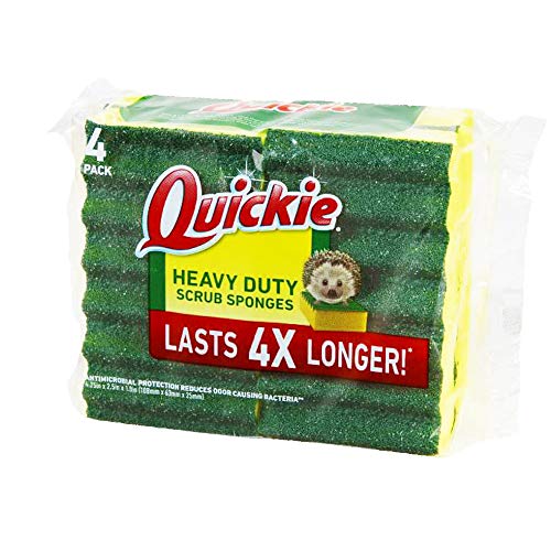 Quickie 2052213 Scrubbing Sponge Pack of 4 Long Lasting Heavy Duty Kitchen and Bathroom Scrubbing Sponge - Image 2