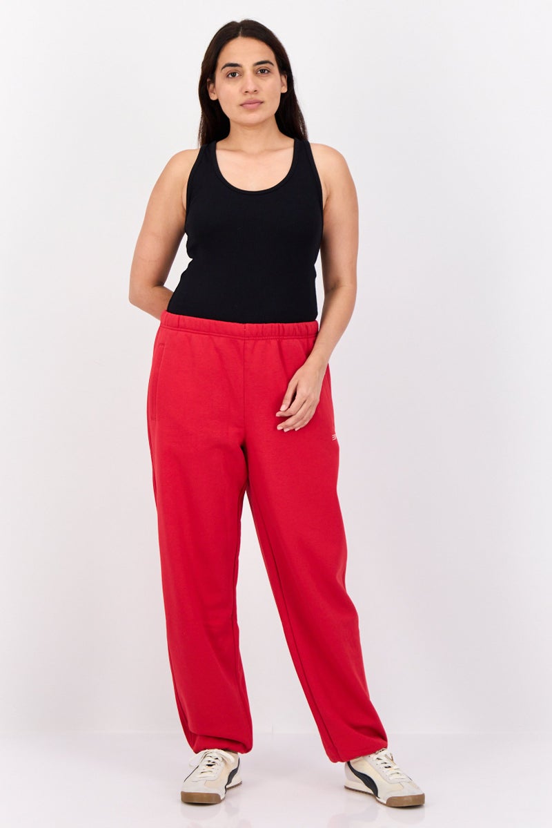 ESPRIT Women Regular Fit Brand Logo Sweatpants, Red - Image 4