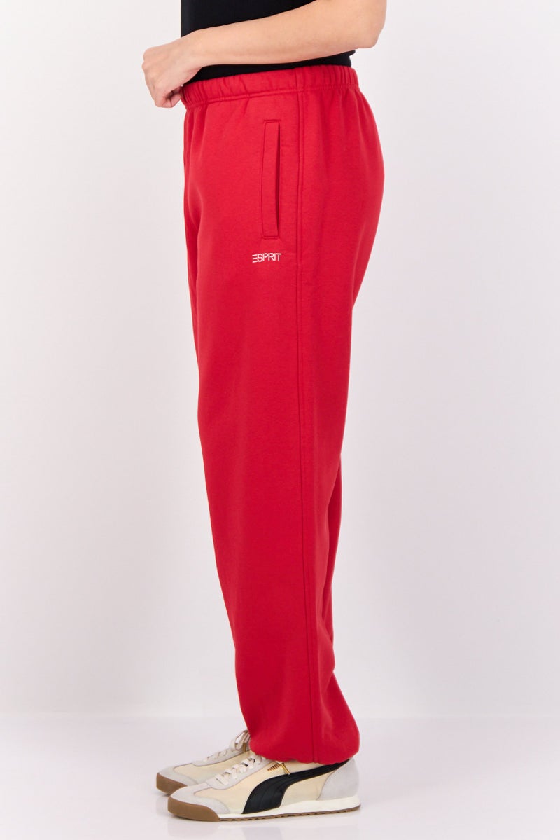 ESPRIT Women Regular Fit Brand Logo Sweatpants, Red - Image 2