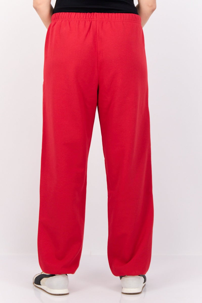 ESPRIT Women Regular Fit Brand Logo Sweatpants, Red - Image 3