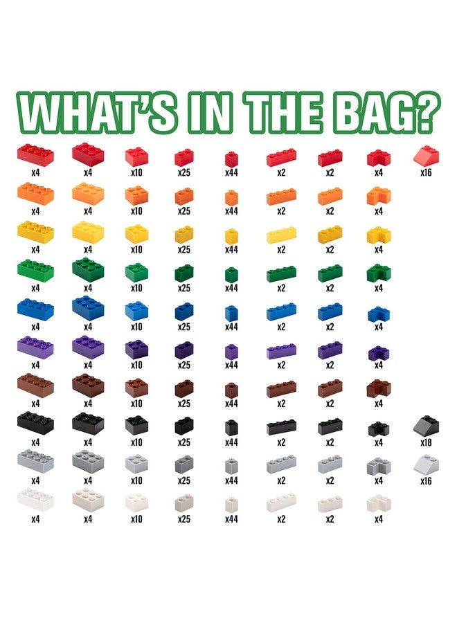 SCS Direct Building Block Bricks Set Of 1000 Pc Bulk Set10 With 54 Roof Pieces Compatible & Tight Fit With All Major Brands Great For Activity Tables Creativity & School Projects  - Image 3
