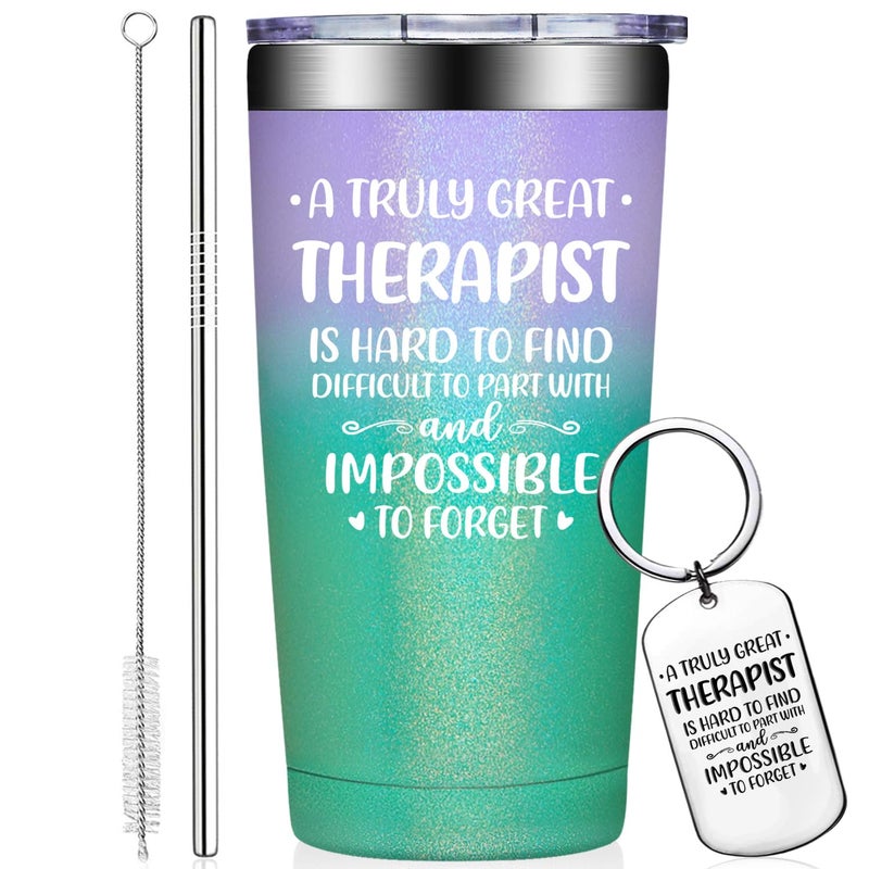 Grifarny Therapist Gifts Mental Health  Physical Therapists Gifts for Women  Christmas Therapy Gift for Therapists  A Great Therapist is Hard to Find Tumbler Cup 20oz