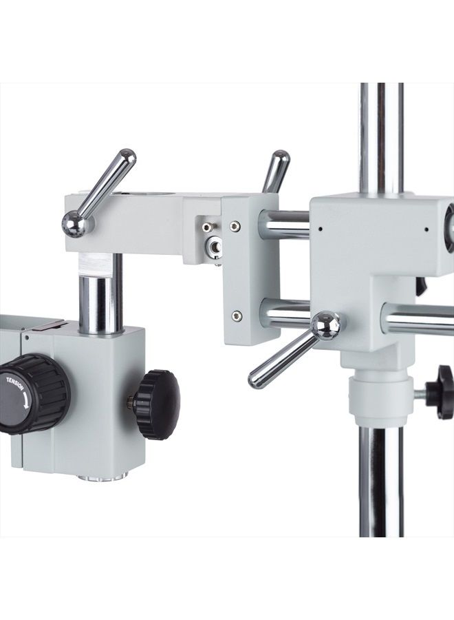 AmScope SM-4NTP 7X-45X Simul-Focal Stereo Lockable Zoom Microscope on Dual Arm Boom Stand  - Image 3