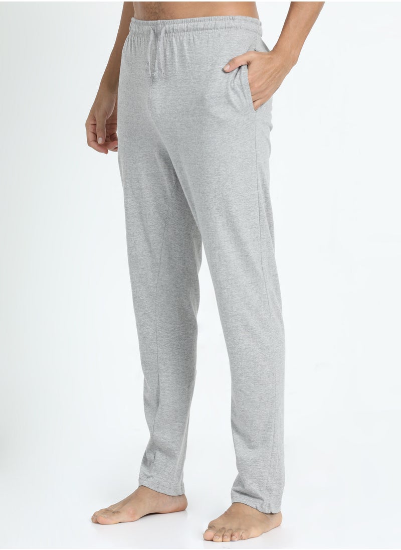 victor and jane Men's Cotton Pyjama Sets with Round Neck T-shirt in Blue and Grey long pants  - Image 4