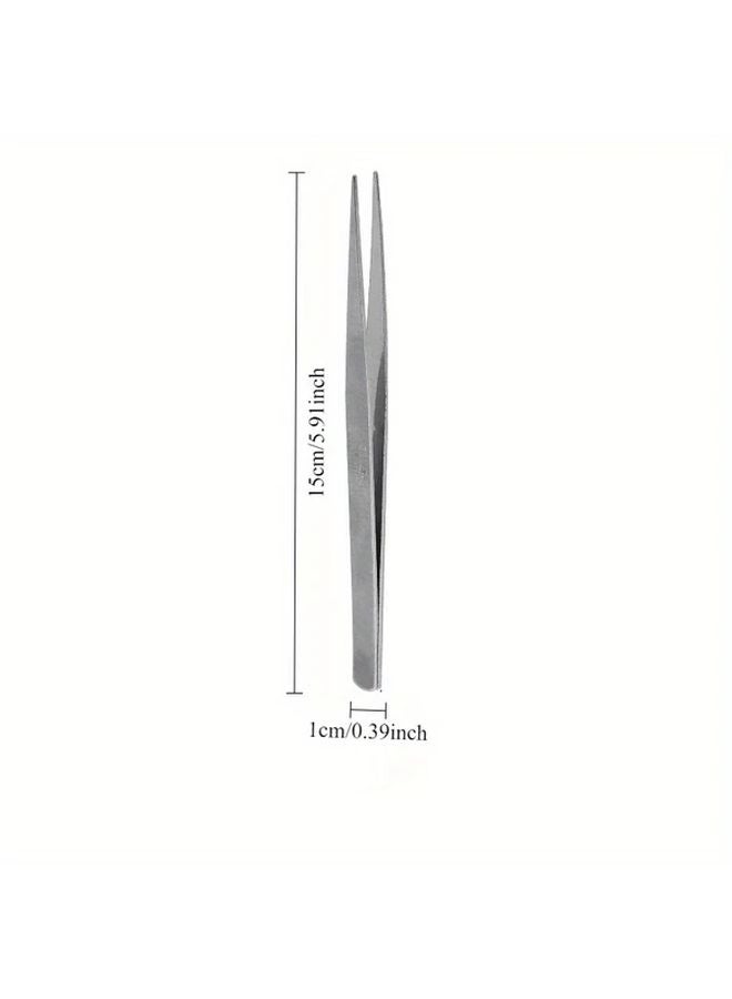 Stainless Steel Long Extended Thickened Multi Purpose Large Bent Head Aquarium Tweezers - Image 4