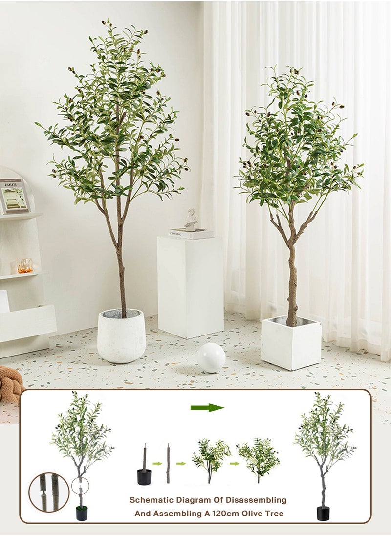 Simulated plant 120cm simulated olive tree disassembly model, portable and easy to appreciate green plants, home landscaping!