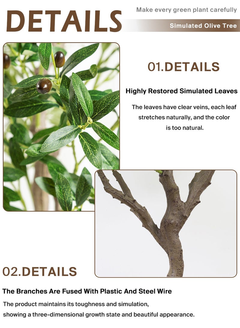 Simulated plant 120cm simulated olive tree disassembly model, portable and easy to appreciate green plants, home landscaping!