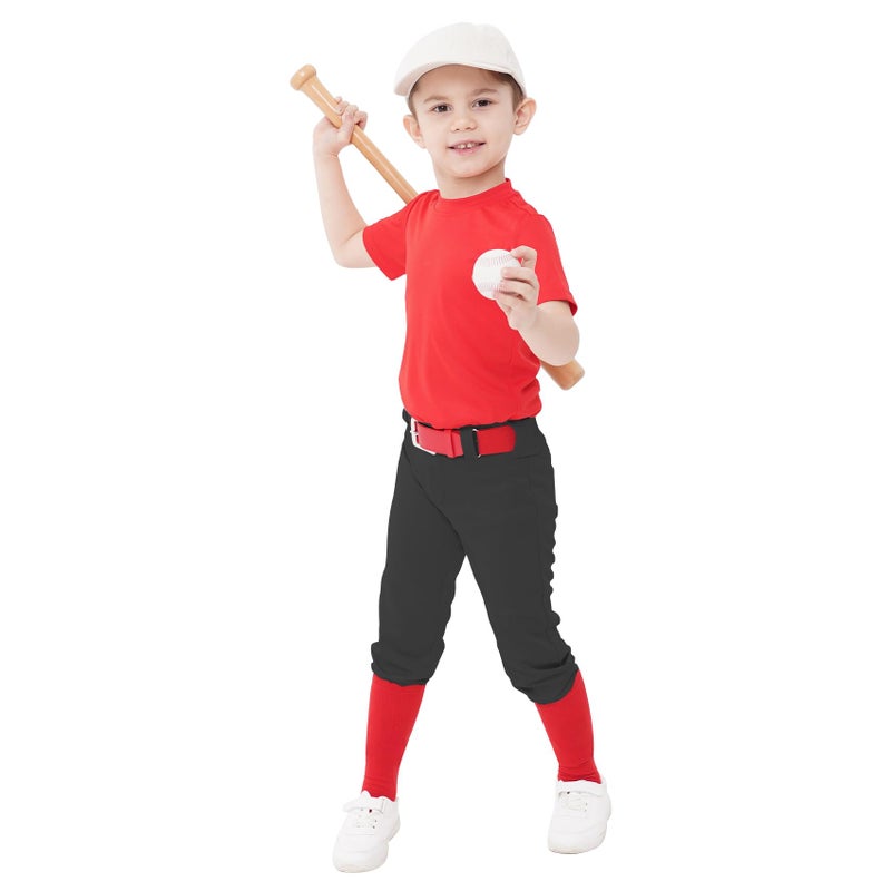 QBK Toddler Baseball Pants Youth Softball Pants Kids Tee Ball Pants for Boy Girl Black 10-11Y - Image 1