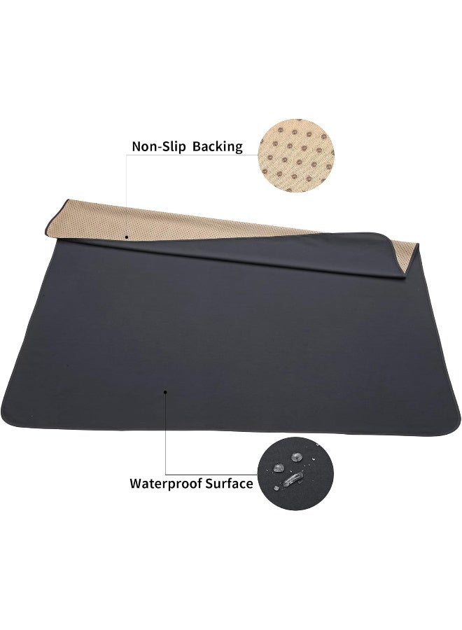Womumon WOMUMON Splash Mat for Under High Chair, Arts/Crafts, 51" Washable Weaning Waterproof Anti-slip Floor Protector, Messy Splat for Pet (Grey) - Image 3