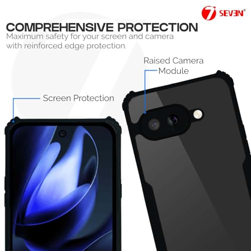 7-Seven 7SEVEN® Ipacky Back Cover for Google Pixel 9A 5G Mobile Back Case Shock Proof Design Camera Edges Protection Crystal Clear Phone Case Precise Cutouts Matte Black Soft Bumper Phone Cover - Image 3