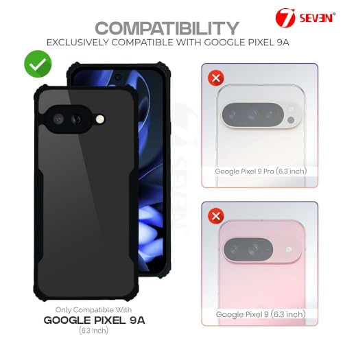 7-Seven 7SEVEN® Ipacky Back Cover for Google Pixel 9A 5G Mobile Back Case Shock Proof Design Camera Edges Protection Crystal Clear Phone Case Precise Cutouts Matte Black Soft Bumper Phone Cover - Image 2