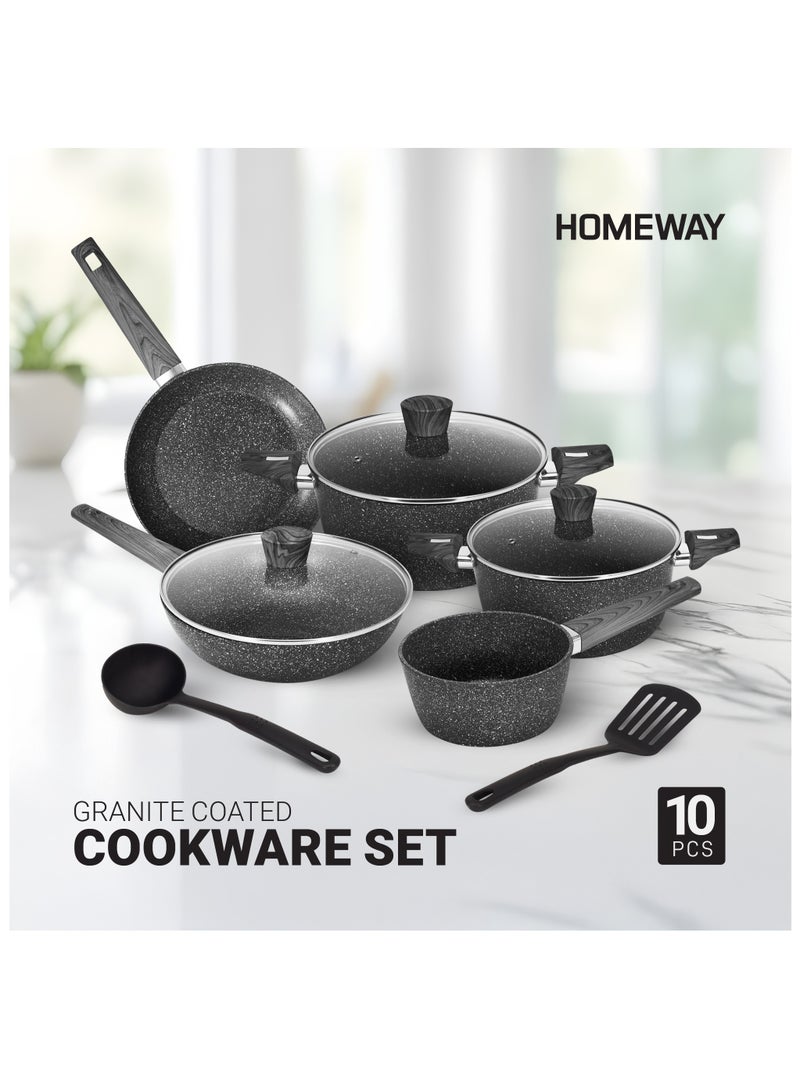 Homeway 10 PCS GRANITE COOKWARE SET-FORGED(ELEGENZA SERIES) - Image 1