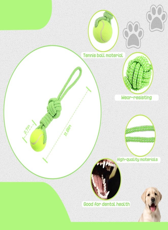 Erhalithegro Dog Rope Toy for Medium and Small Dogs Interactive Puppy Toys Tug of War Rope Tether Tug Outdoor Dog Toy 1 Knot Puppy Teething Chew Cotton with Tennis Ball - Image 2