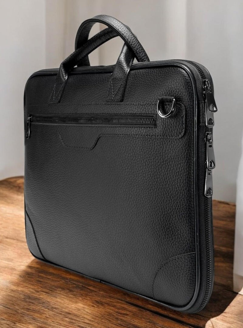 Başkent Çanta Capital Bag Unisex Leather Briefcase Slim Laptop Compartment 15.6" Inch 8683255013425  - Image 1