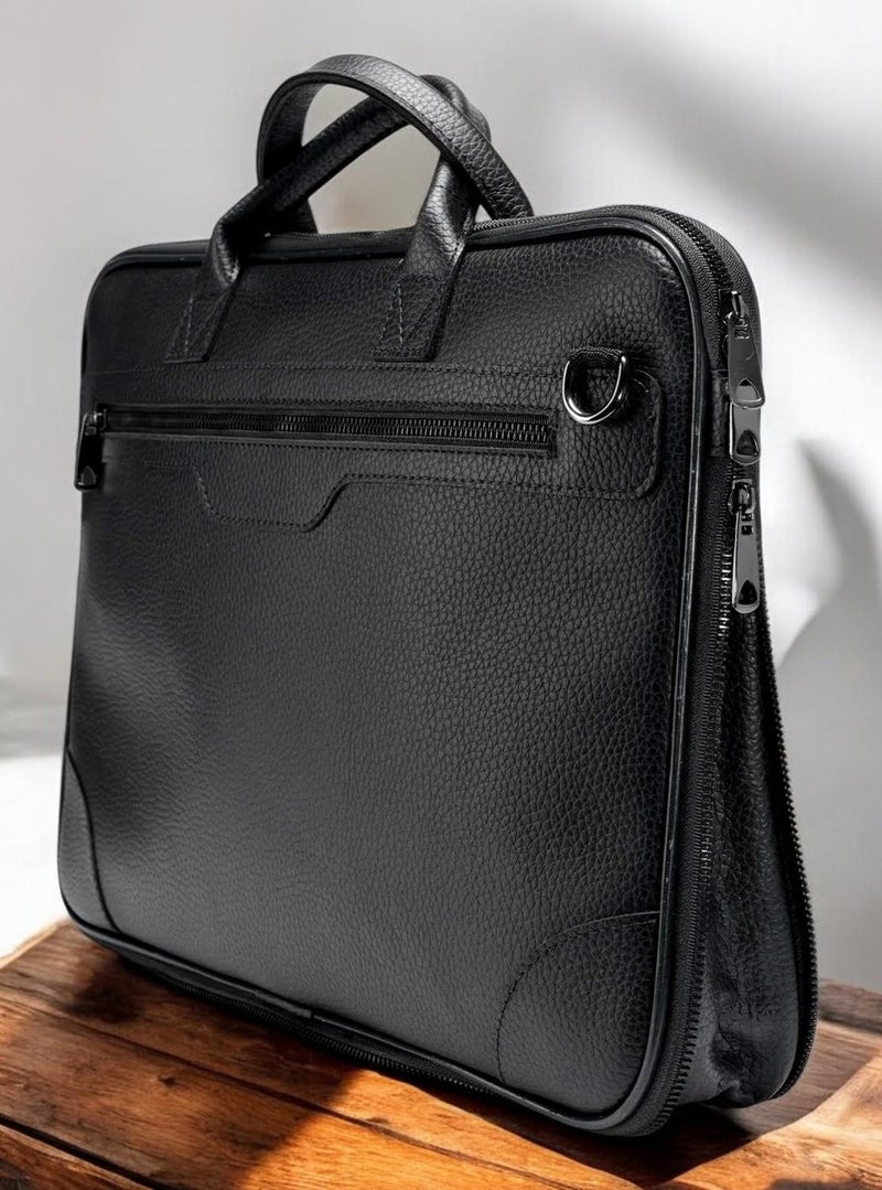 Başkent Çanta Capital Bag Unisex Leather Briefcase Slim Laptop Compartment 15.6" Inch 8683255013425  - Image 2