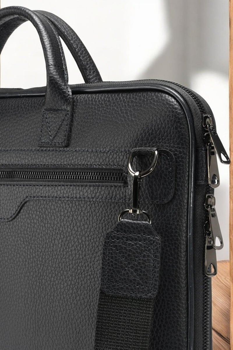 Başkent Çanta Capital Bag Unisex Leather Briefcase Slim Laptop Compartment 15.6" Inch 8683255013425  - Image 4