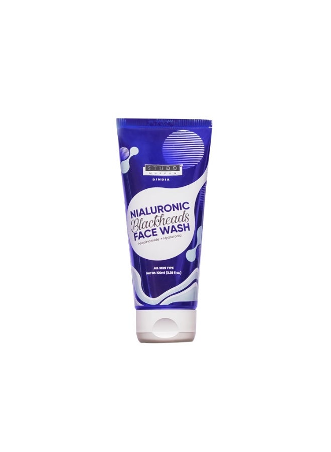 Studd Muffyn | Nialuronic Blackheads Face Wash | Deep Cleansing, Hydrating & Gentle Exfoliating Face Cleanser | With Aloe Vera | Suitable for All Skin Types | 100ml - Image 1
