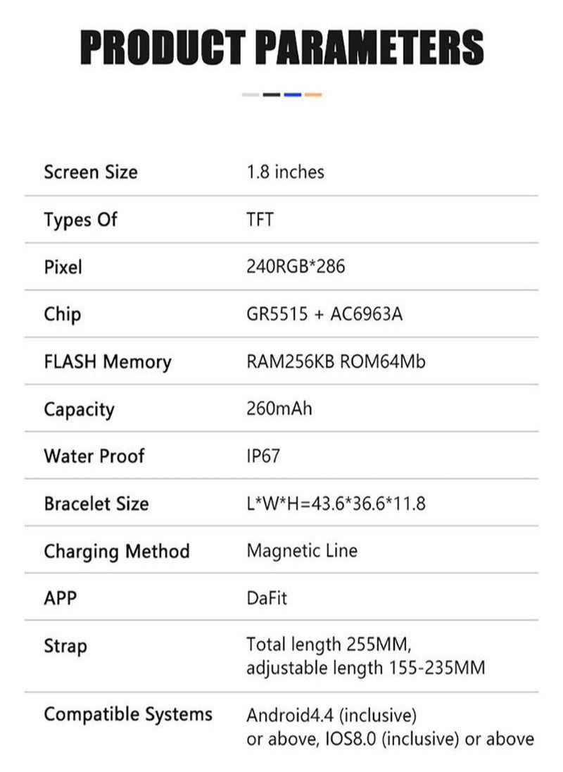 Smart Watch Real-time Grasp Heart Rate Change Blue