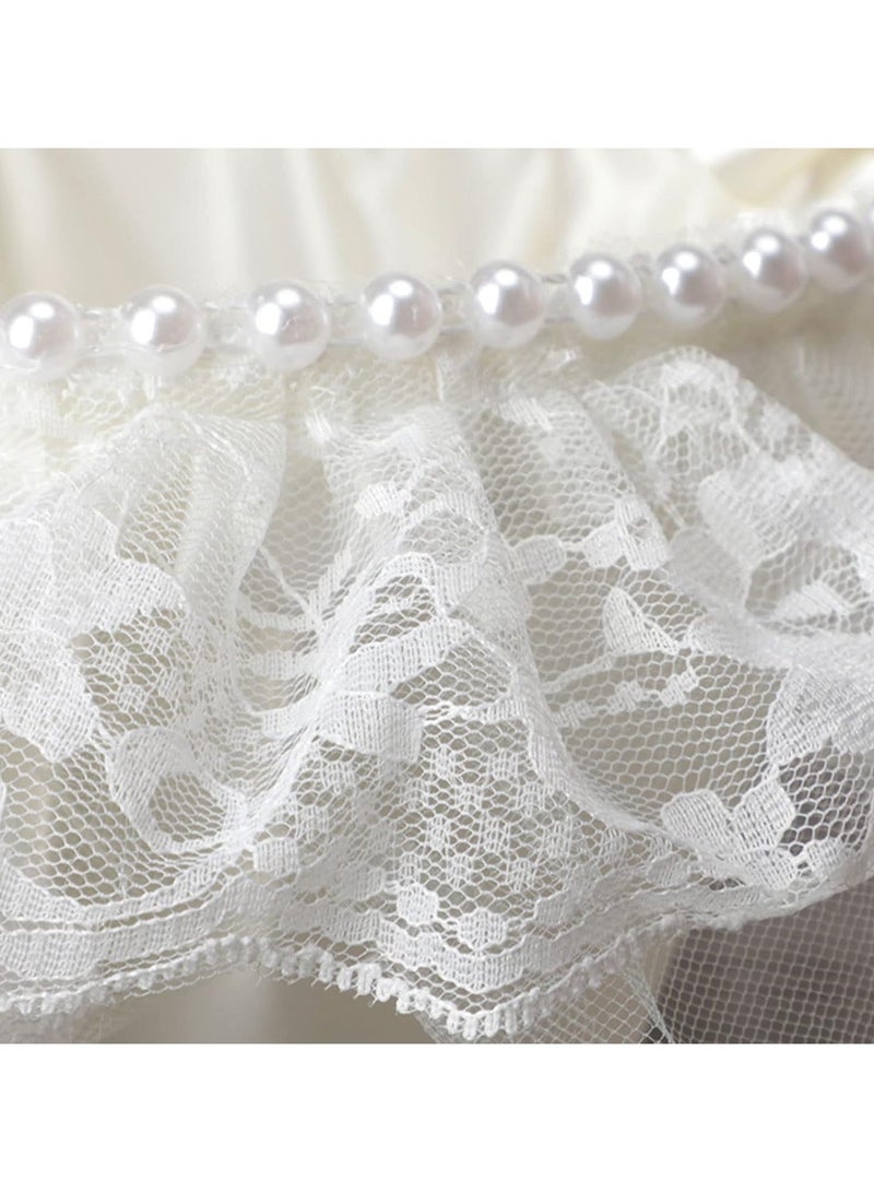 سلة زهور للفتيات لحفل الزفاف، سلة زهور من الدانتيل الأبيض لتزيين حفل الزفاف - Image 5