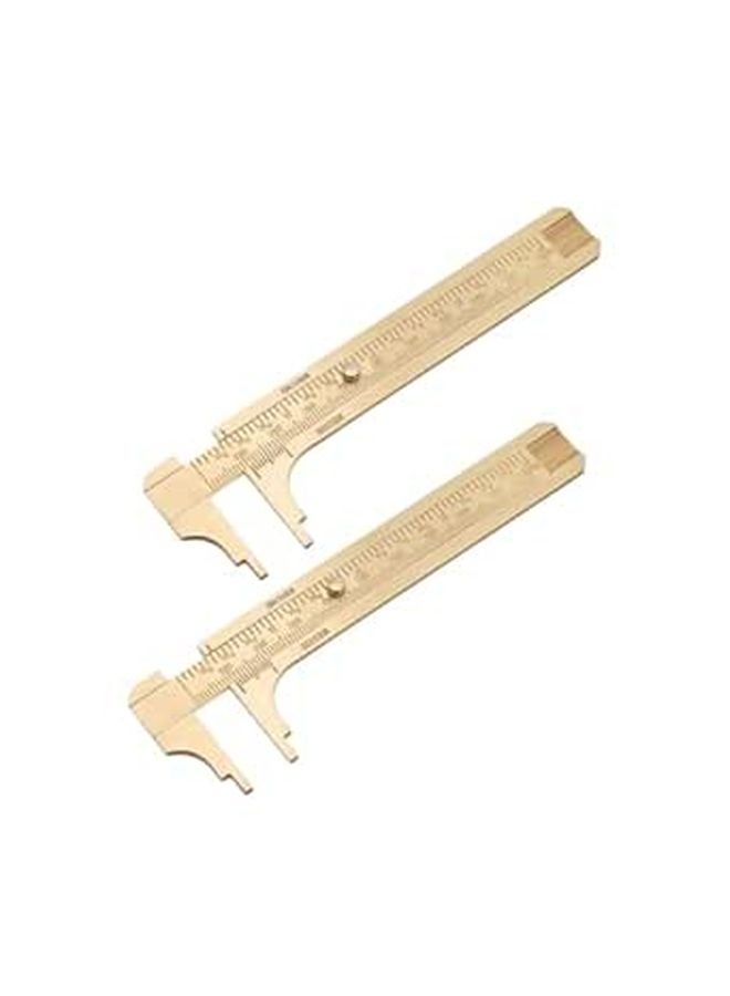 Mini Brass Vernier Caliper 2PCS Sliding Ruler Double Scale Pocket Gauge For Jewelry Beads Wire Measurement - Image 1