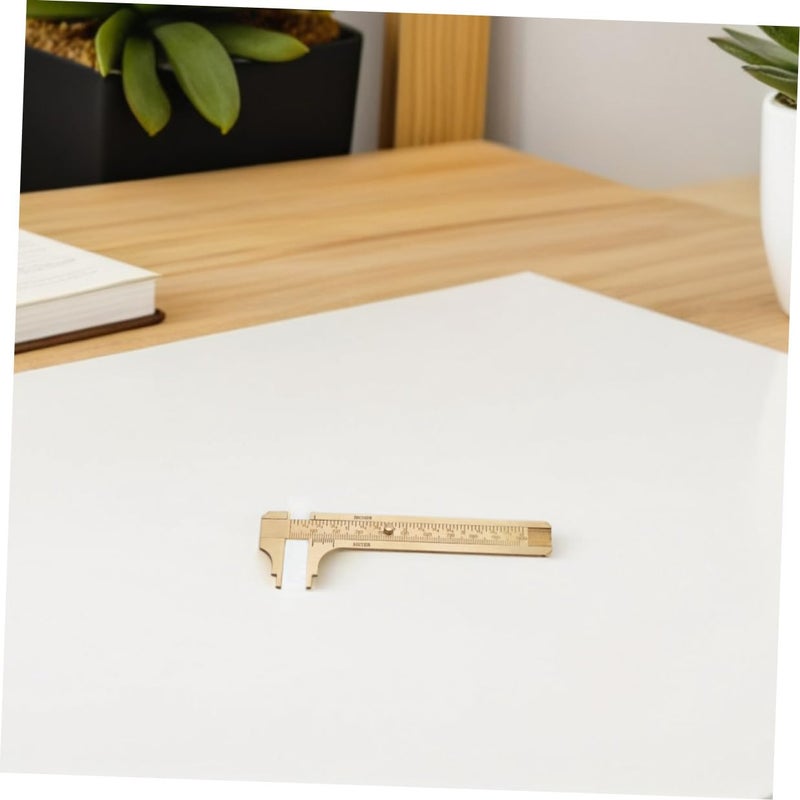Mini Brass Vernier Caliper 2PCS Sliding Ruler Double Scale Pocket Gauge For Jewelry Beads Wire Measurement - Image 5