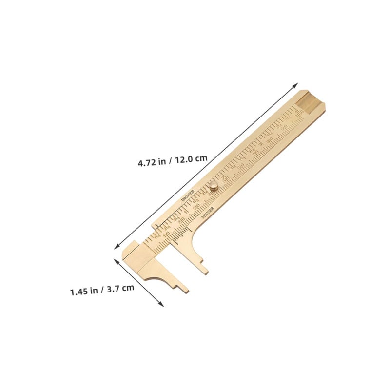 Mini Brass Vernier Caliper 2PCS Sliding Ruler Double Scale Pocket Gauge For Jewelry Beads Wire Measurement - Image 3